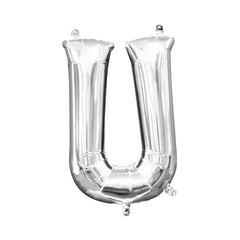 Silver Foil Letter "U" Balloon - Air Filled
