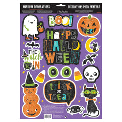 Glitter Halloween Friends Vinyl Window Decorations