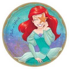 Disney Princess Ariel "Make a Splash" 9-Inch Round Paper Plates - 8 Pack