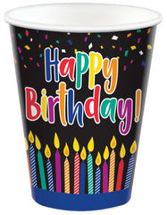 Colorful Birthday Candles 9 oz. Paper Cups