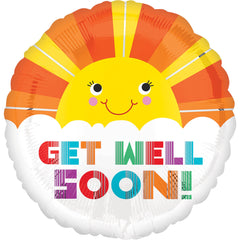 Get Well Soon Sunburst Foil Balloon - 18"