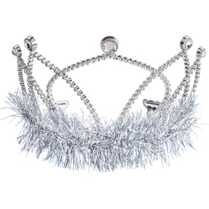 Silver Tinsel Trim Tiara