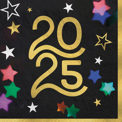 Starlight New Year's Eve 2025 Lunch Napkins - 6.5 In. x 6.5 In. - 40 Pack
