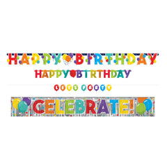 Colorful "Happy Birthday" Balloon Banner Set - 4 Pack