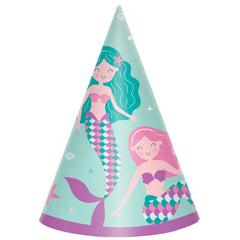 Magical Mermaid Cone Party Hat - Pack of 8