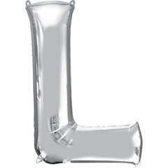 Silver Letter L Foil Super Shape Balloon