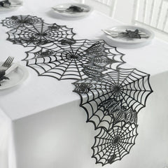 Spooky Spiderweb Halloween Table Runner