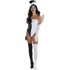 Twisted Angel Fuzzy Halo Headband - Black and White