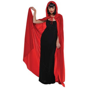 Adult Red Hooded Halloween Cape - Adult One Size
