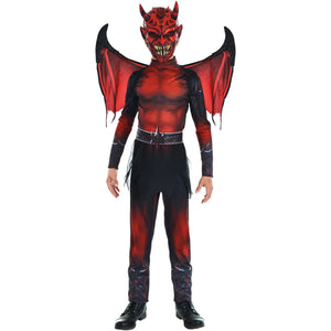 Boys Devil Costume With Wings - Child L (12-14)