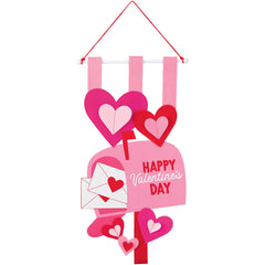 Valentine's Day 3D Felt Banner with Hearts and Mailbox