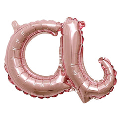 Rose Gold Script Letter A Foil Balloon - 8-Inch Air-Filled