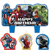 Marvel Avengers "Happy Birthday" Candle Set - 4 Pack