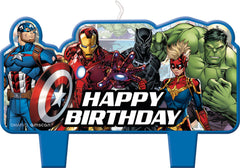 Marvel Avengers "Happy Birthday" Candle Set - 4 Pack