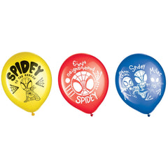 Marvel Spidey & His Amazing Friends 12" Latex Balloons, 6-Pack