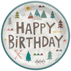 Wilderness "Happy Birthday" 9-Inch Round Paper Plates - 8 Pack