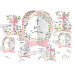 Sacraments Pink Communion Table Decorating Kit - 27 Piece Set