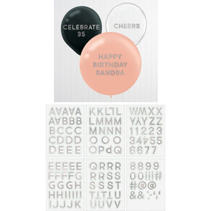 Silver Balloon Sticker Set - 133 Piece Pack