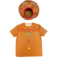Festive "Bite Me" Gingerbread Man T-Shirt & Headcover Set