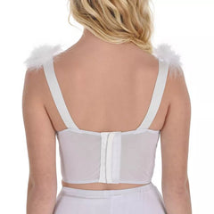 Women's White Angel Corset Top - L/XL Halloween Costume Accessory