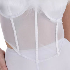 Women's White Angel Corset Top - Halloween Costume Accessory