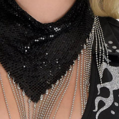 Cowgirl Glam Metal Mesh Bandana with Fringe
