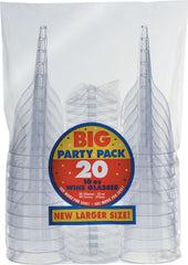 Clear Plastic Wine Glasses - 10 oz, Pack of 20