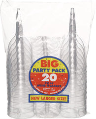 Clear Plastic Wine Glasses - 10 oz, Pack of 20