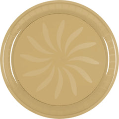 Elegant Gold 16" Round Plastic Platter