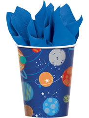 Blast Off Space-Themed 9 oz Paper Cups - 8 Pack