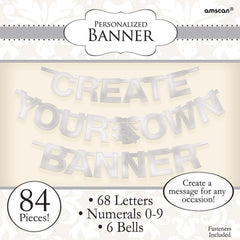 Silver Foil DIY Customizable Banner Kit for Weddings