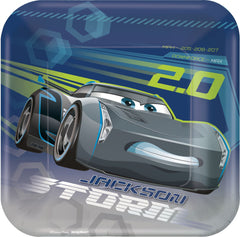 Disney Cars 3 Square Dessert Plates, 7-Inch, 8-Pack