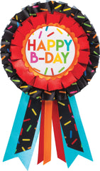 Multicolor Sprinkles "Happy B-Day" Award Ribbon