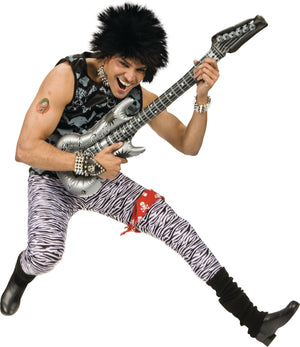 1980s Inflatable Flame Print Guitar Costume Accessory