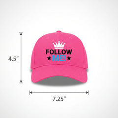 Internet Famous "Follow Me!" Pink Baseball Hat for Kids