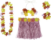 Child's Tropical Pink Hula Skirt Kit - 5 Piece Set