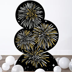 Jumbo New Year's Fireworks Standee Backdrop