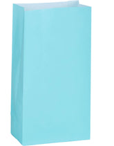 Robin's Egg Blue Paper Treat Bags - 12 Pack