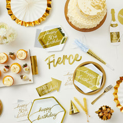 Golden Age 50th Birthday Room Decorating Kit in Gold