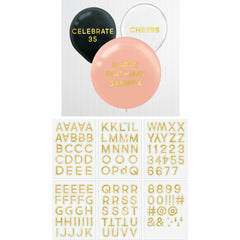 Gold Foil Balloon Stickers - Customizable Letter Sheets (6-Pack)