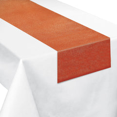 Metallic Rust Orange Fall Fabric Table Runner, 13" x 72"