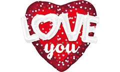 Valentine's Day Multi-Love Hearts and Dots Foil Balloon