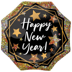 Sparkling Gold Happy New Year Foil Super Shape Balloon