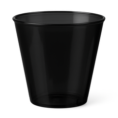 Jet Black Plastic Shot Glasses, 2 oz, 100 Pack