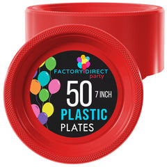 Little Gym - 7 In. Red Plastic Plates | 50 Ct.