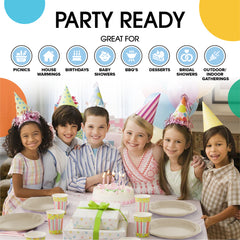 Little Gym - 9 In. Light Blue Plastic Plates | 50 Ct.