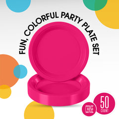 Little Gym - 7 In. Cerise Plastic Plates | 50 Ct.