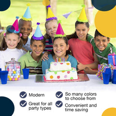 Little Gym - 12 Oz. Dark Blue Plastic Cups | 50 Ct.