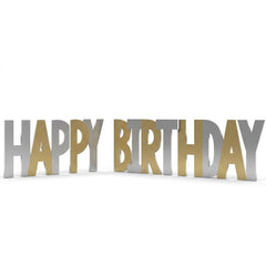 Gold & Silver Happy Birthday Yard Sign