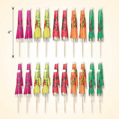 Vibrant Cocktail Umbrella Picks - Assorted Colors, 20-Pack